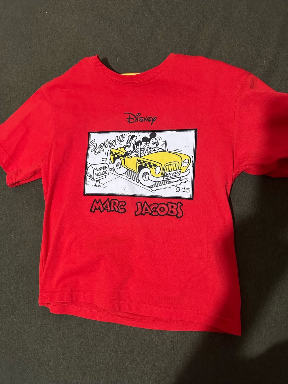 Marc Jacobs Red Tee with Yellow Car Disney Comic Graphic